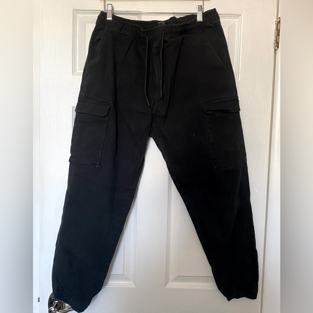 Men's Black Cargo Joggers